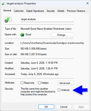 Properties dialog box