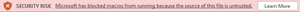 Error message: Macros blocked